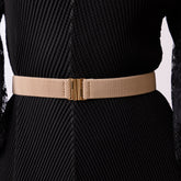 Basic Clasp Elastic Belt - 3cm - Beige